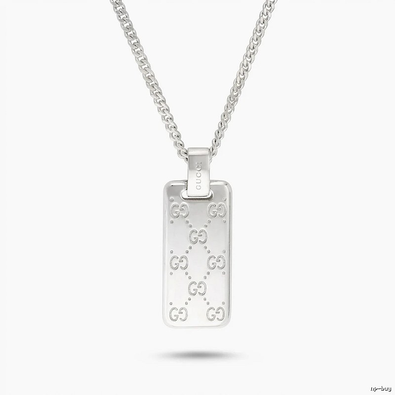 Gucci Double G Print Silver Necklace