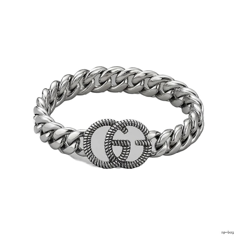 Gucci Double G Retro Style Silver Bracelet
