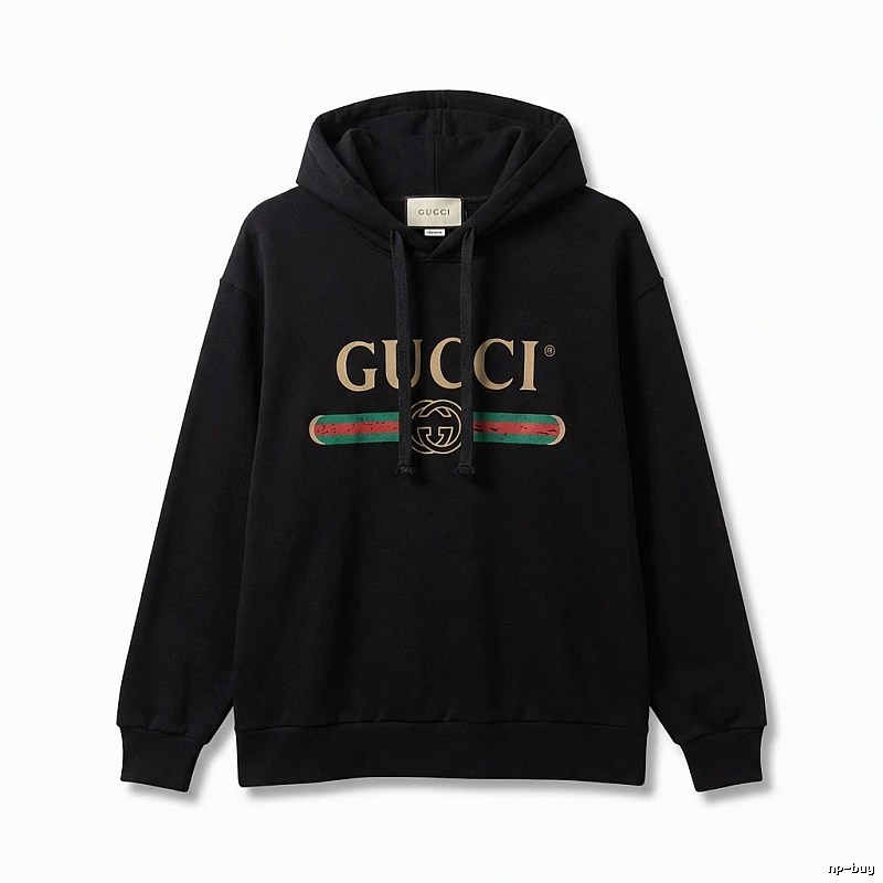 Gucci letter print style black hoodie