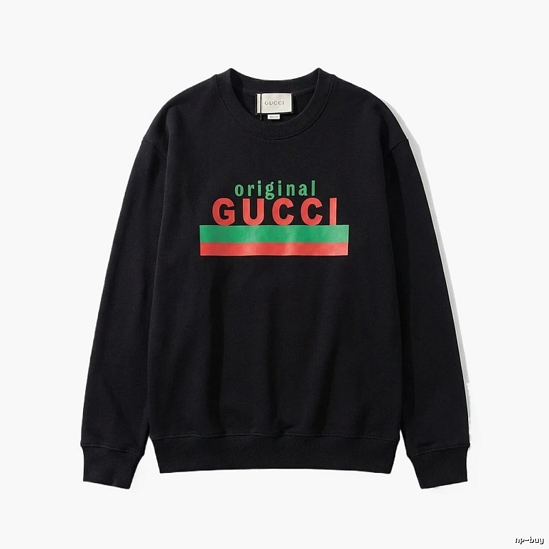 Gucci letter - printed black sweatshirt