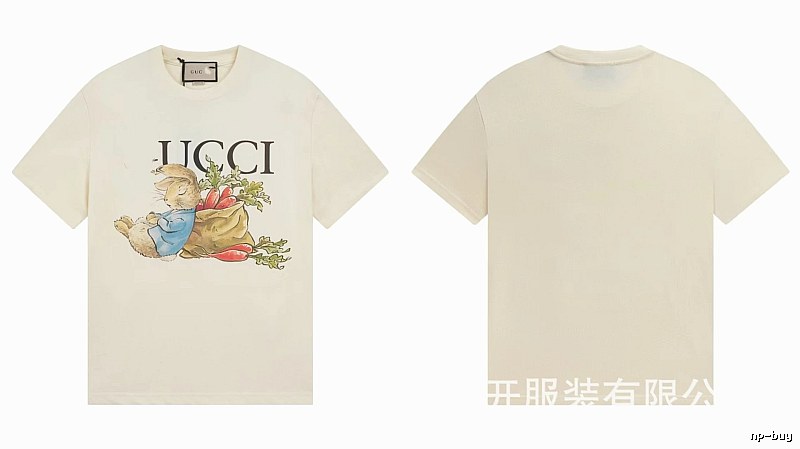 Gucci Peter Rabbit Vintage Style Off-White Short-Sleeve T-Shirt
