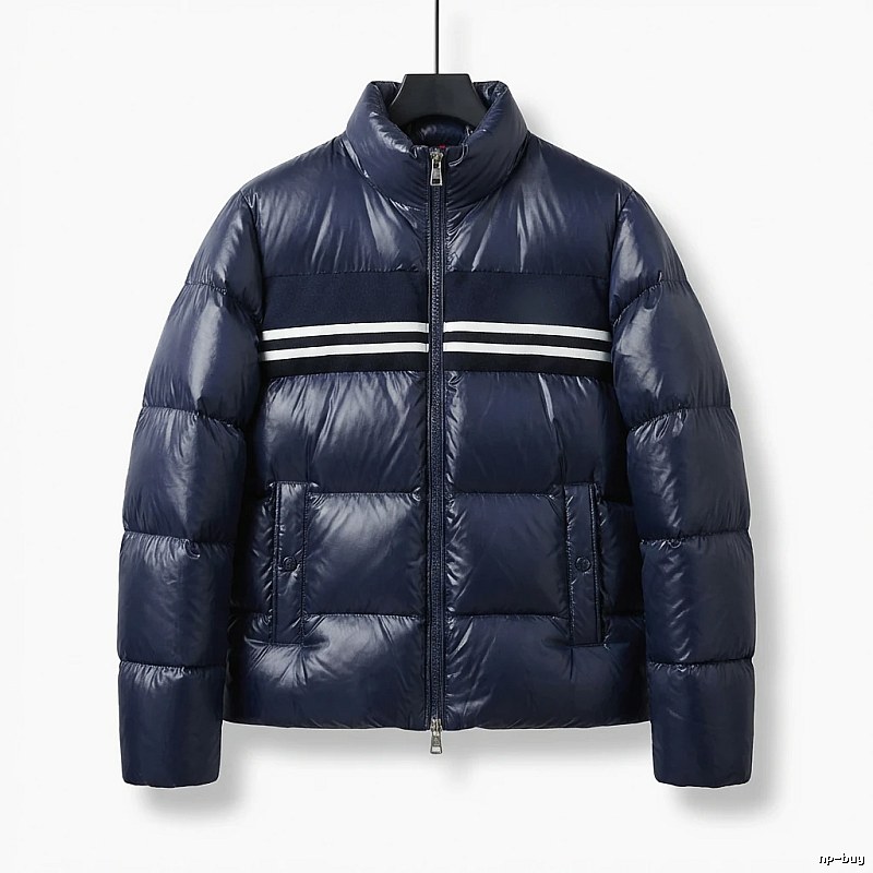Gucci striped fashionable dark blue down jacket