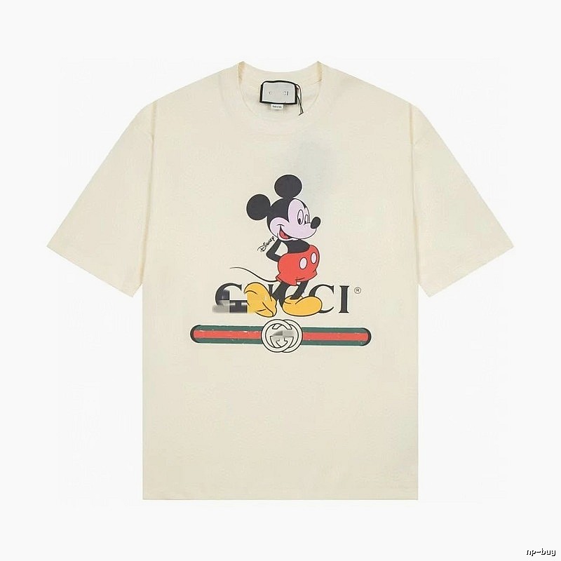 Gucci x Mickey Mouse Co-branded Vintage Style Off-white T-shirt