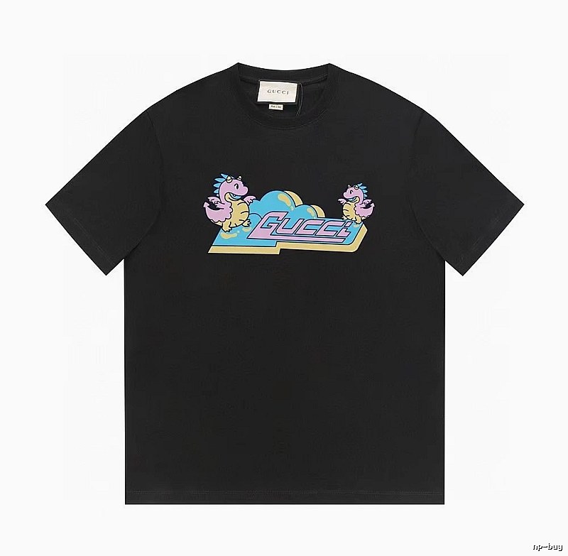 Gucci Year of the Dragon Collection Cartoon Style Black T-Shirt