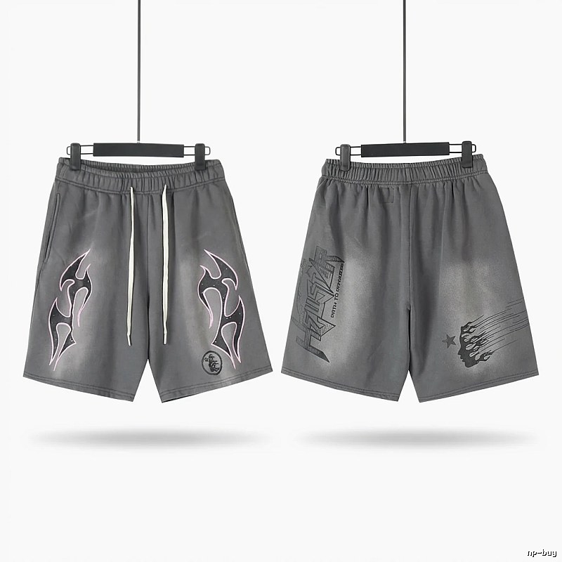 Hellstar dark-style grey shorts