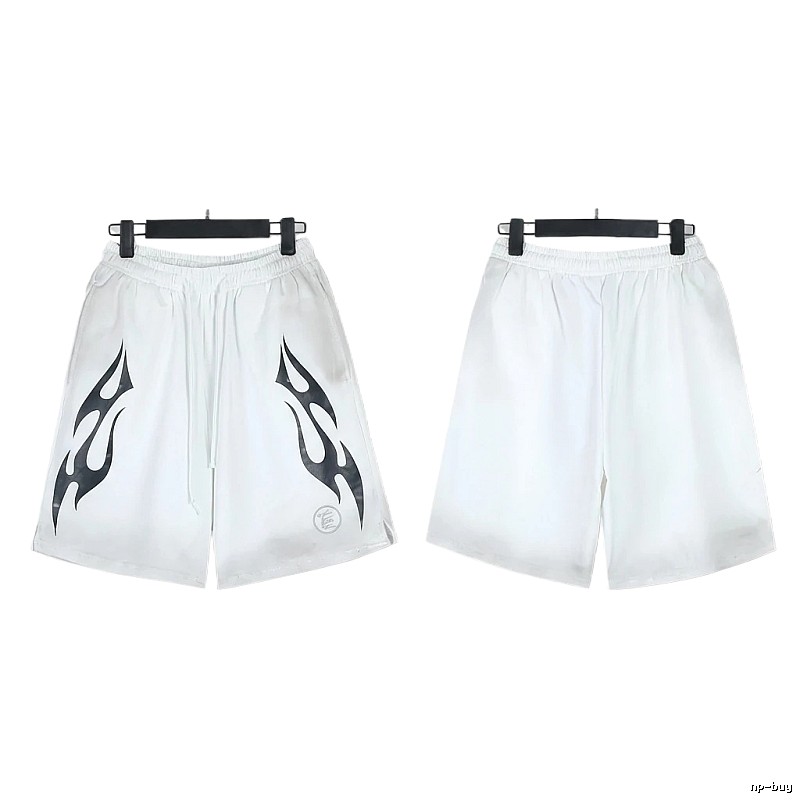 Hellstar Flame Wind White Shorts
