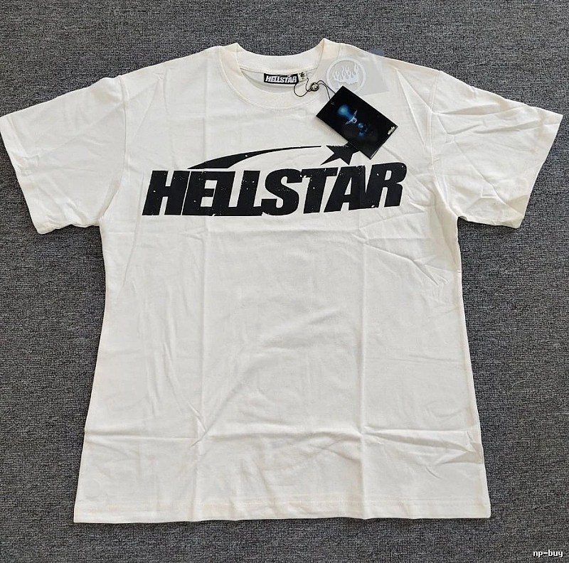 Hellstar Letter Print Street Style Off-white T-Shirt