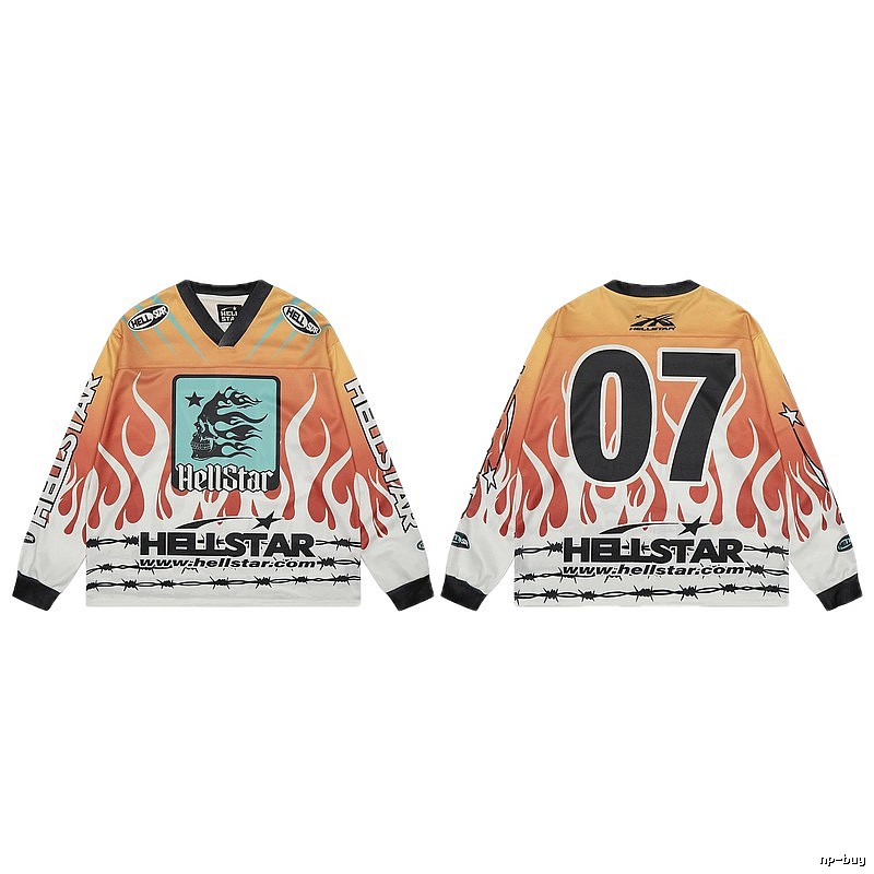 Hellstar Retro Flame Motorcycle Long Sleeve Jersey
