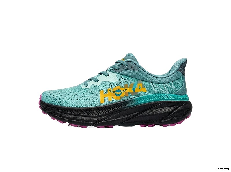 HOKA trendy sporty light green shoes