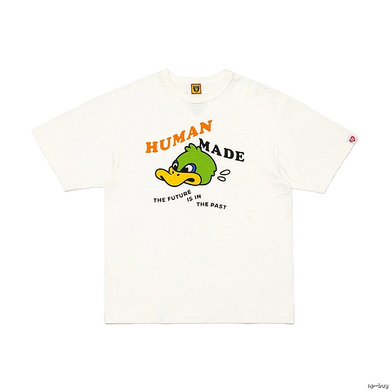 HUMAN MADE Green Duck Print Japanese Streetwear Off-white Short-sleeve T-shirt