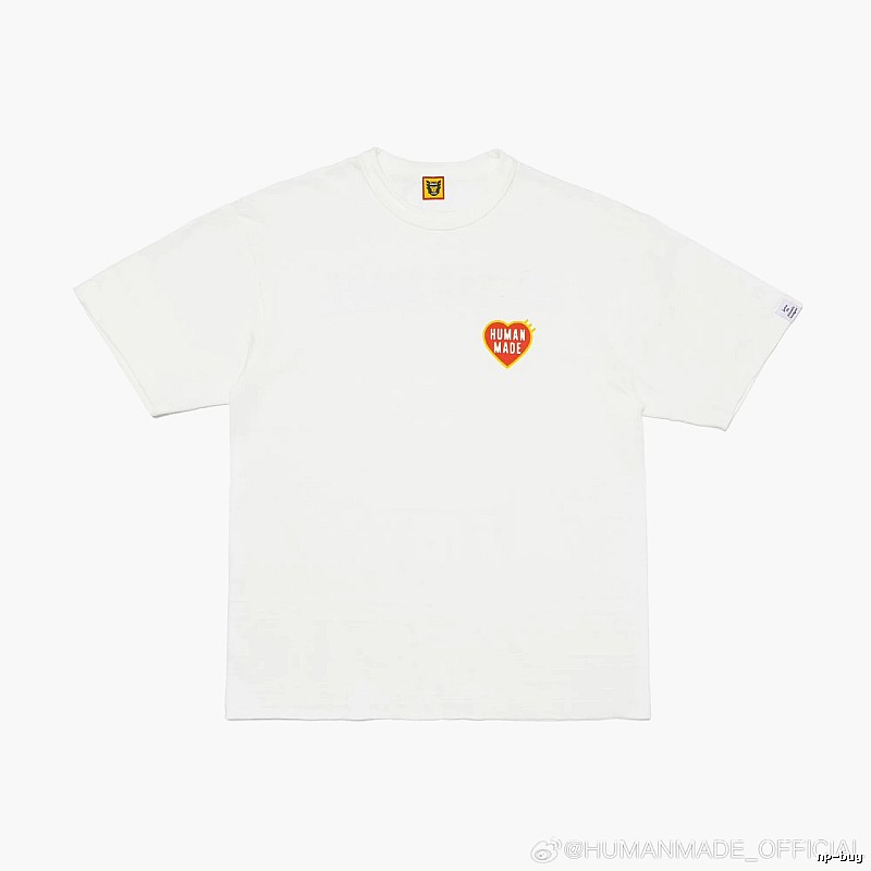 HUMAN MADE Heart Print Japanese Streetwear White T-Shirt