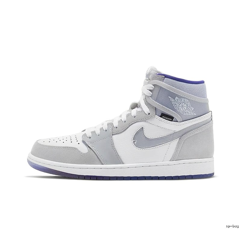 Jordan AJ1 High-Top Grey and White Trendy Sneakers