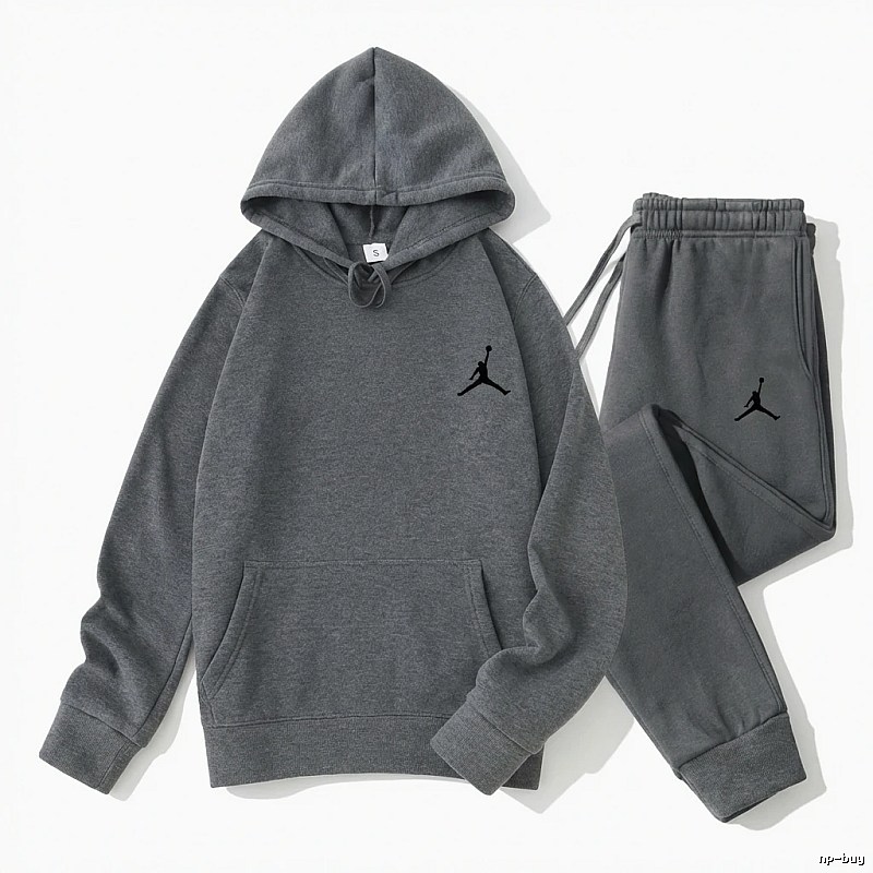 Jordan sports and leisure style gray suit set