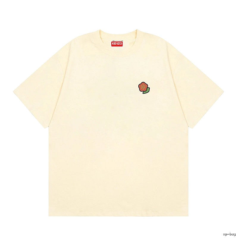 KENZO Embroidered Little Flower Casual Style Off-white T-shirt