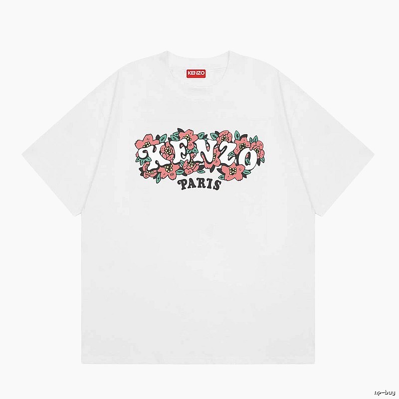 KENZO Floral Collection Street Style White Short-sleeve T-shirt