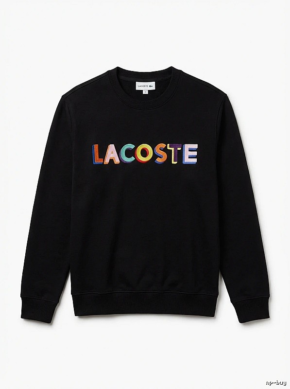 Lacoste Colorful Letter Style Black Sweatshirt