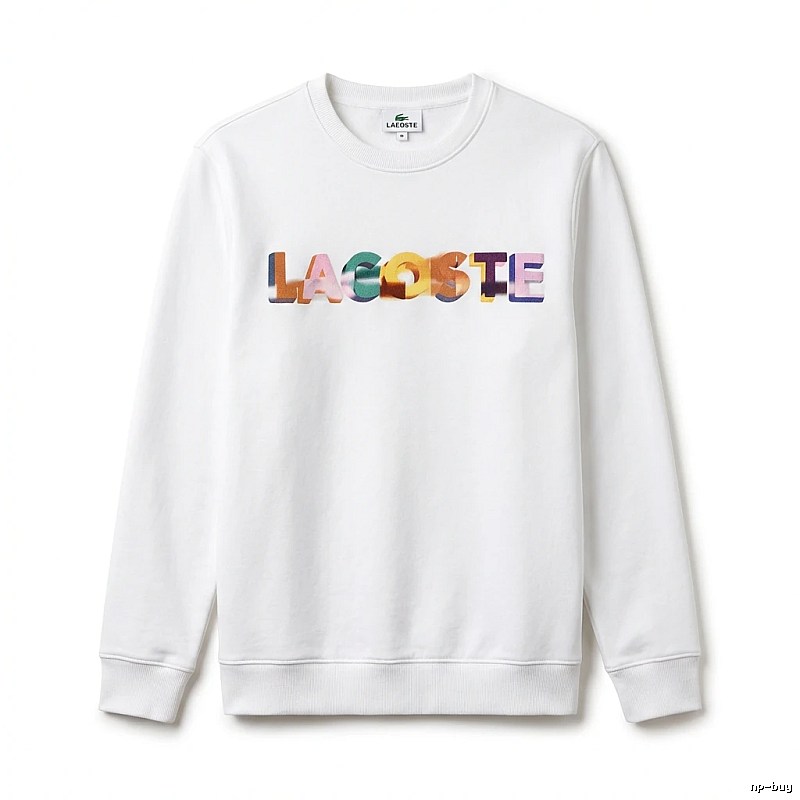 Lacoste Colorful Letter Style White Sweatshirt