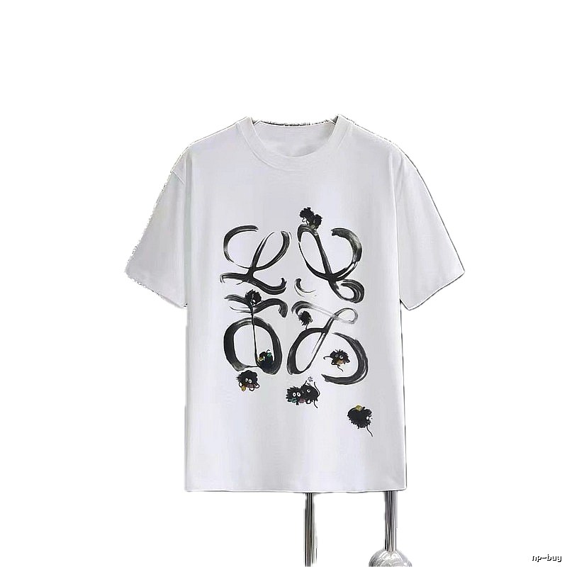 LOEWE x Hayao Miyazaki Collaboration Graffiti-Style White Short-Sleeve T-Shirt