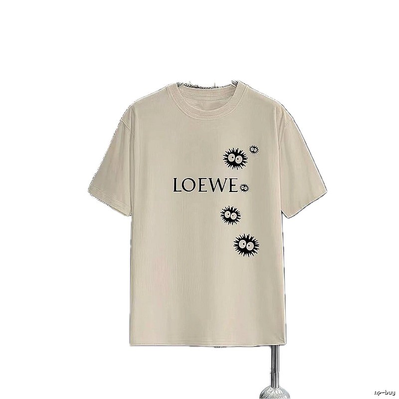 LOEWE x My Neighbor Totoro Collaboration Casual-style Beige Short-sleeve T-shirt
