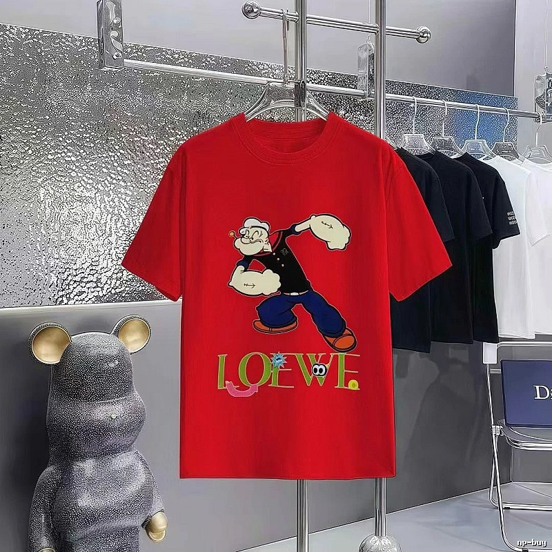 LOEWE x Popeye Co-branded Trendy Red T-Shirt