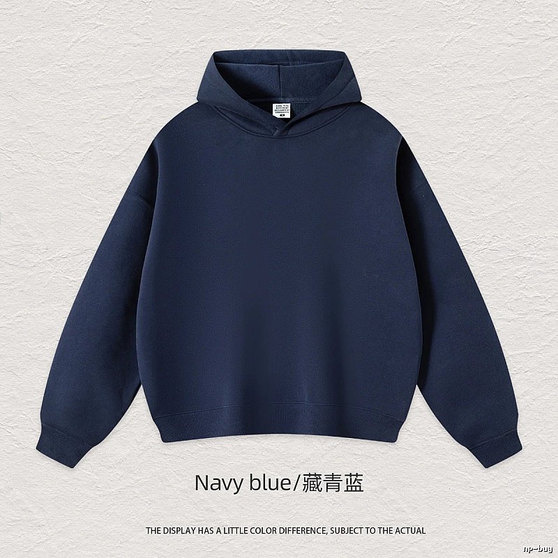 Logo Detail Blank pullover hoodie Black Minimal A with Relaxed Feel