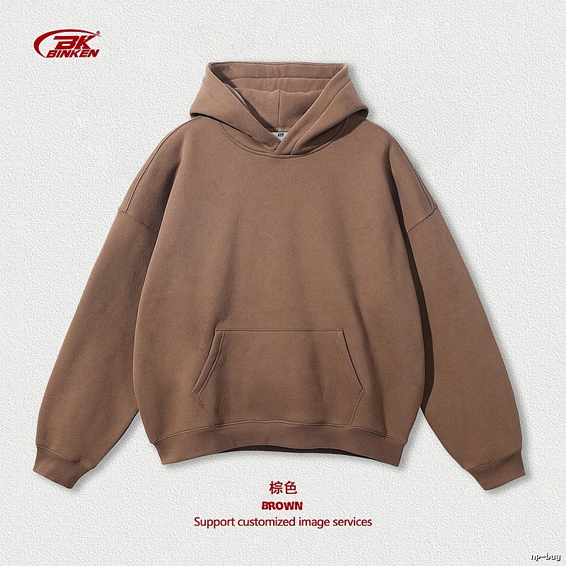 Logo Detail Pullover hoodie Navy Blank Kangaroo with Relaxed Feel