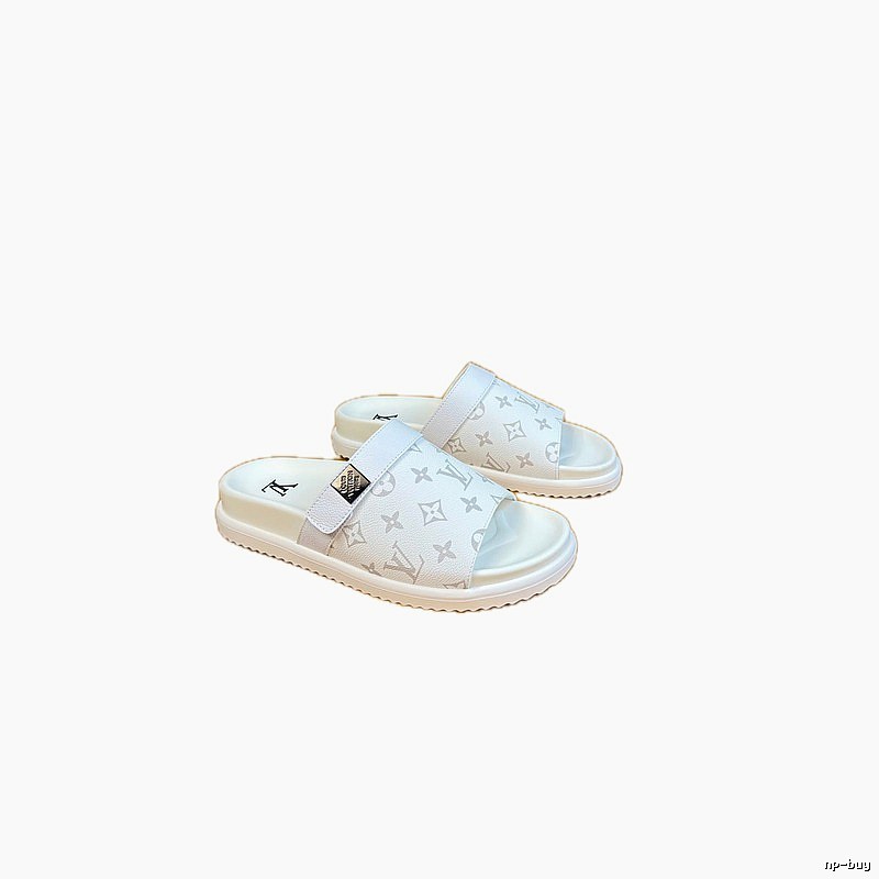 Louis Vuitton Classic Monogram Casual White Slippers