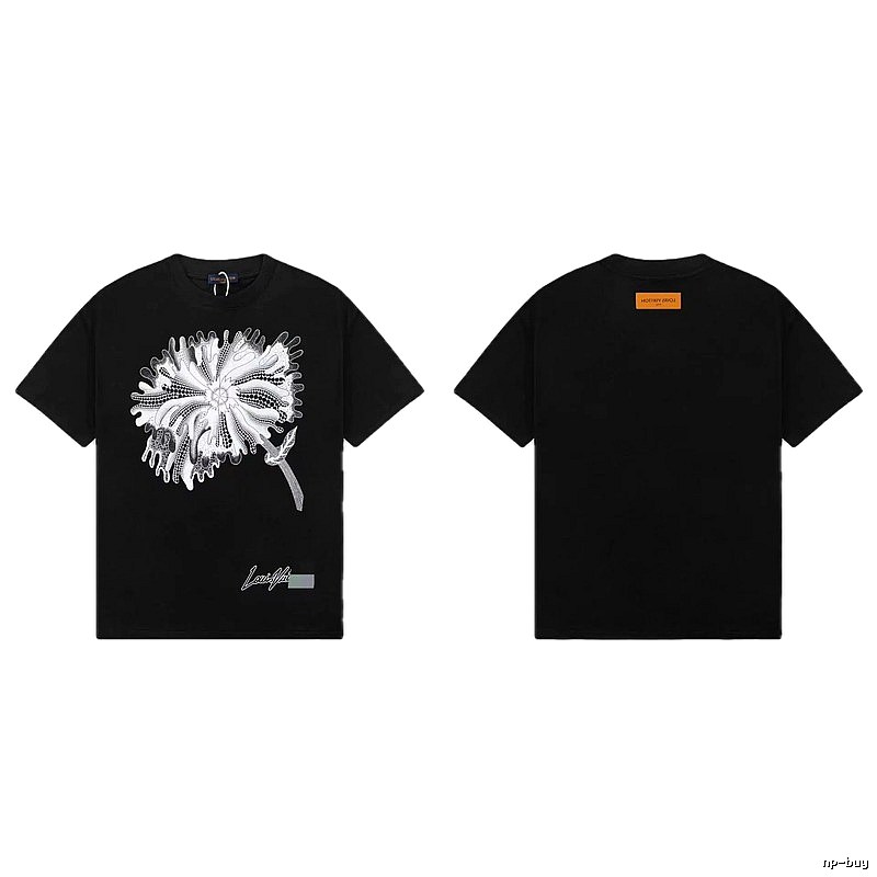 Louis Vuitton Dandelion Print Trendy Black T-Shirt