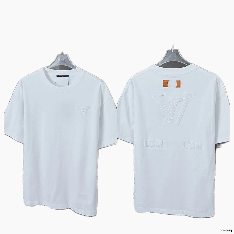 Louis Vuitton Embossed Light Luxury Style White Short-sleeve T-shirt