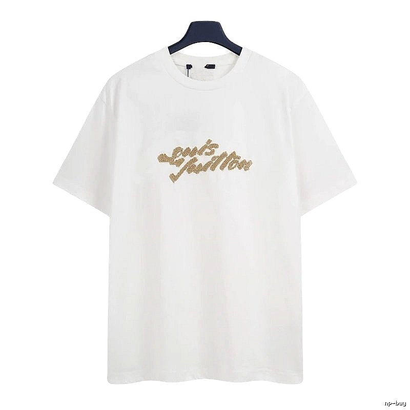Louis Vuitton Flocked Casual Style White Short-Sleeve T-Shirt