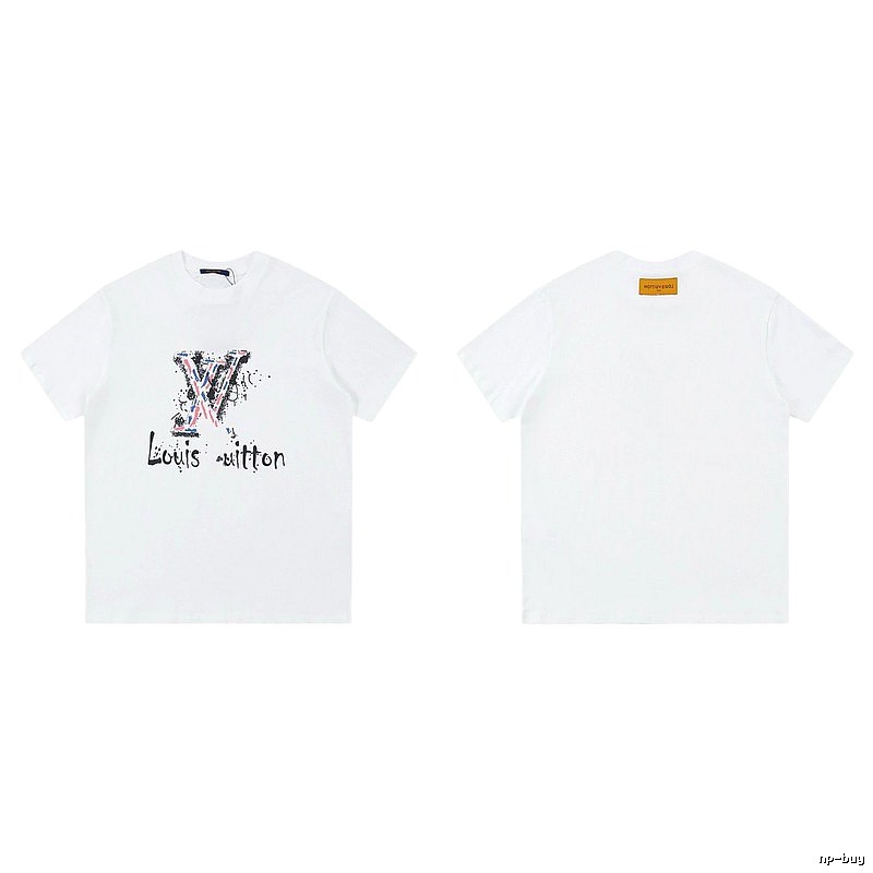 Louis Vuitton Graffiti Collection Street Style White T-shirt