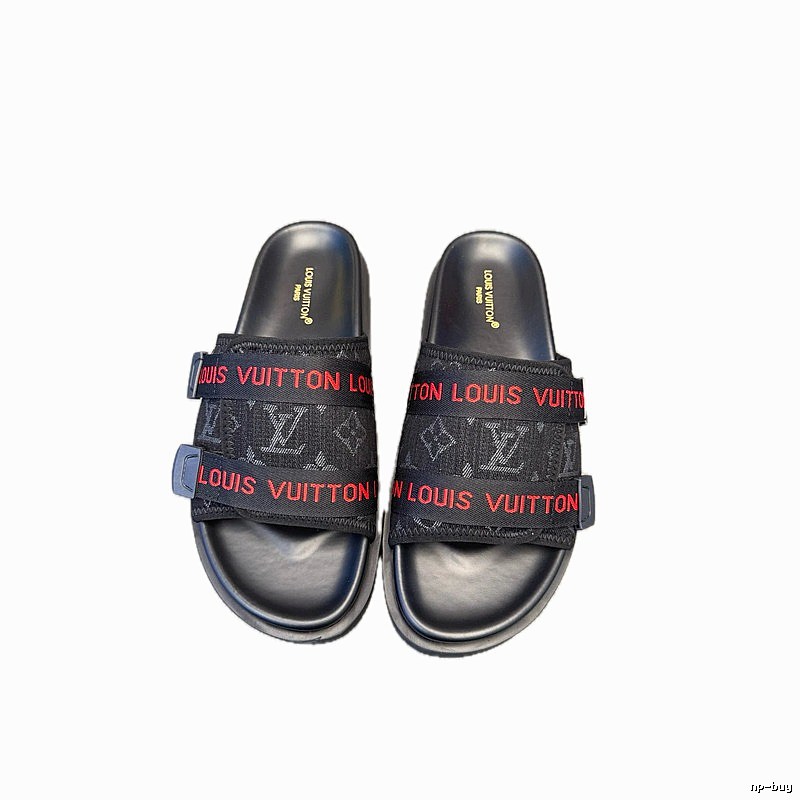 Louis Vuitton Monogram Casual Style Black Slides