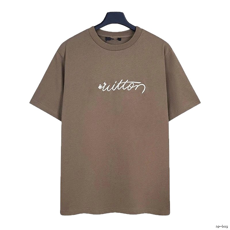 Louis Vuitton Signature Minimalist Khaki Short-sleeve T-Shirt