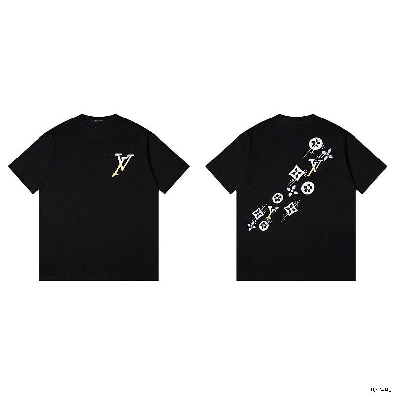 Louis Vuitton Trendy Monogram Black Short Sleeve T-shirt
