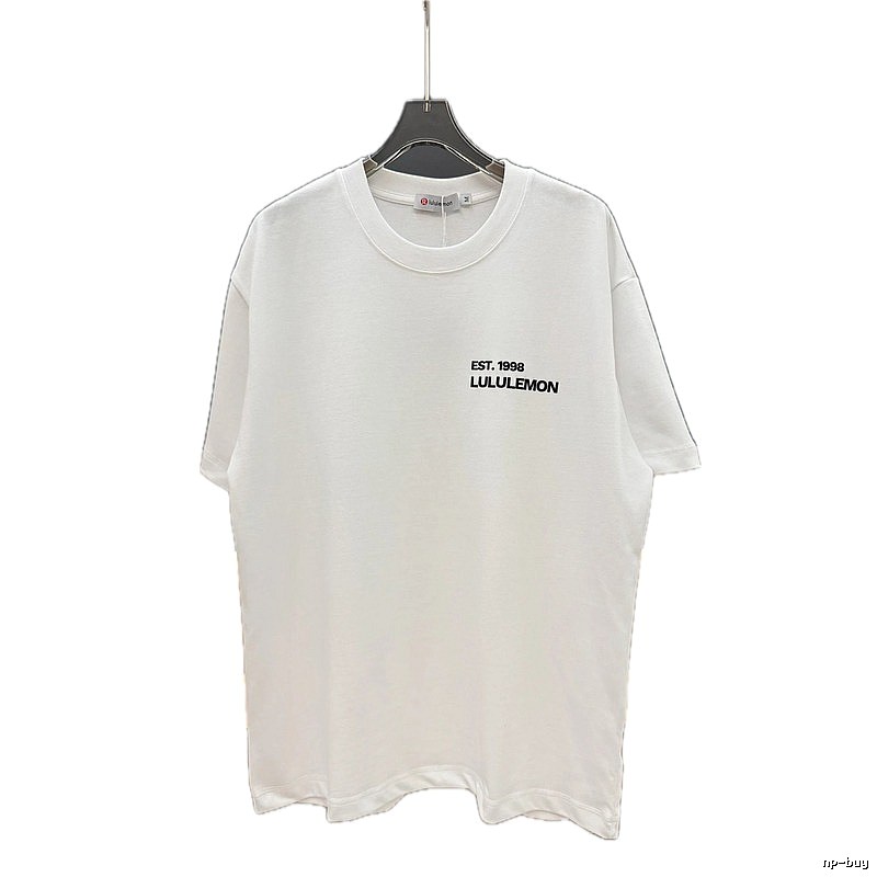 lululemon minimalist style printed white short-sleeve T-shirt