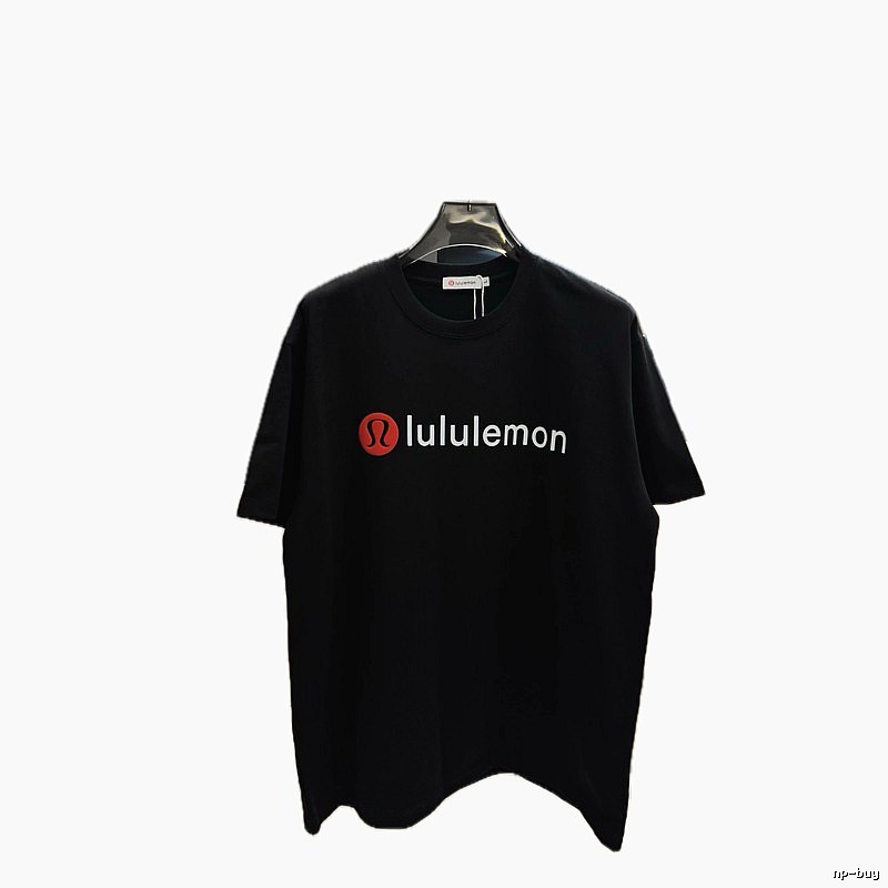 lululemon Printed Casual Style Black Short-sleeve T-shirt