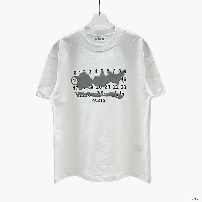 Maison Margiela Digital Graffiti Street Style White T-Shirt