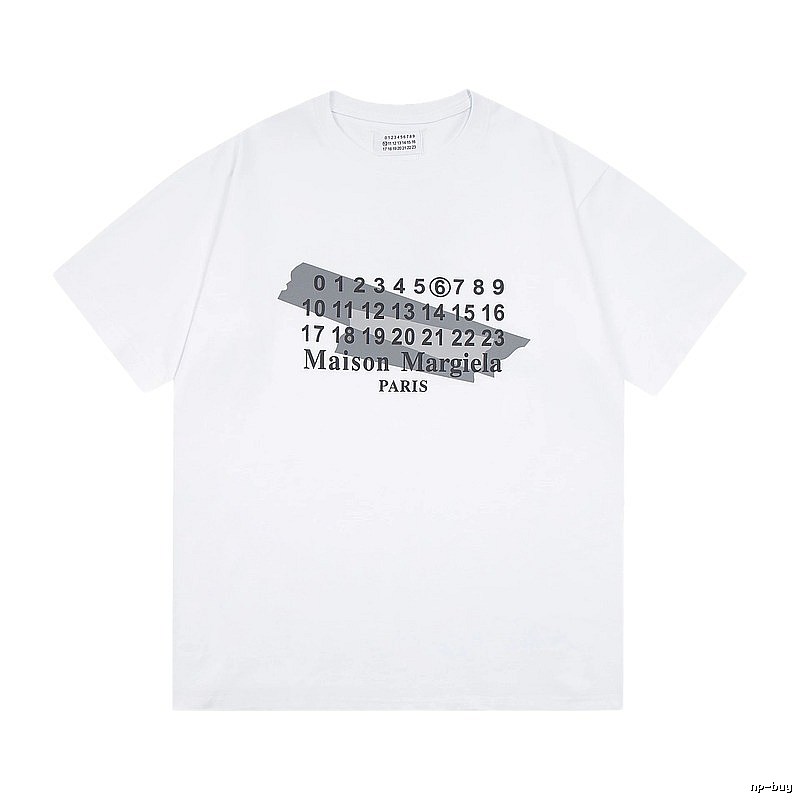 Maison Margiela Digital Print Cool Trendy White T-shirt