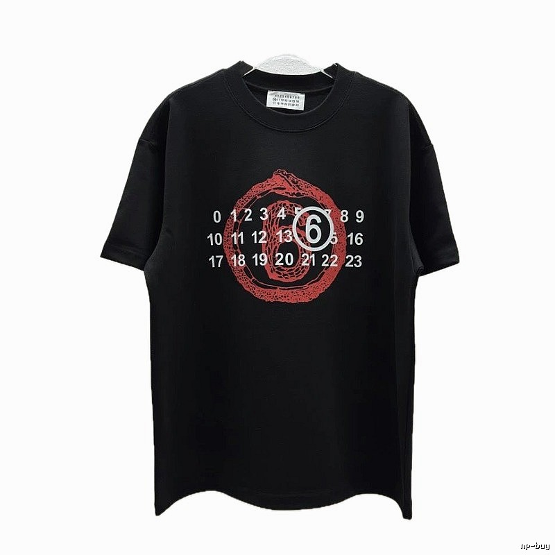 Maison Margiela Number Collection Streetwear-style Black T-Shirt