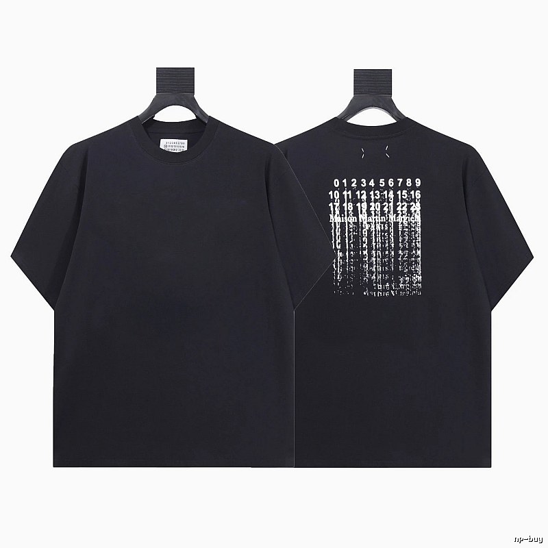 Maison Margiela Number Series Street Style Black T-shirt