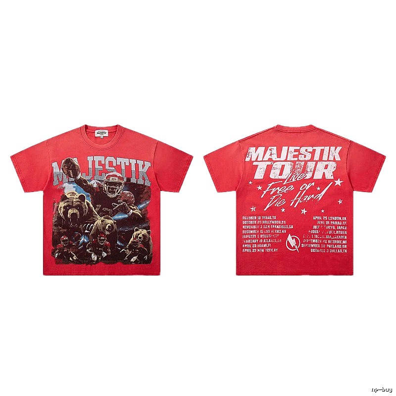 MAJESTIKTOUR American Retro Red T-shirt
