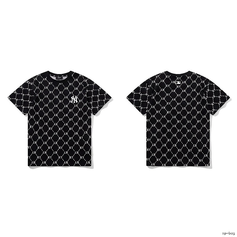 MLB full - print style black T - shirt