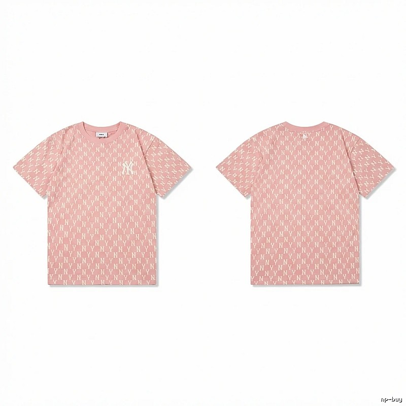 MLB full - print style pink T - shirt