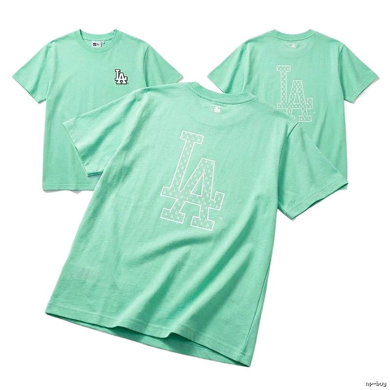 MLB LA series fresh style green T-shirt