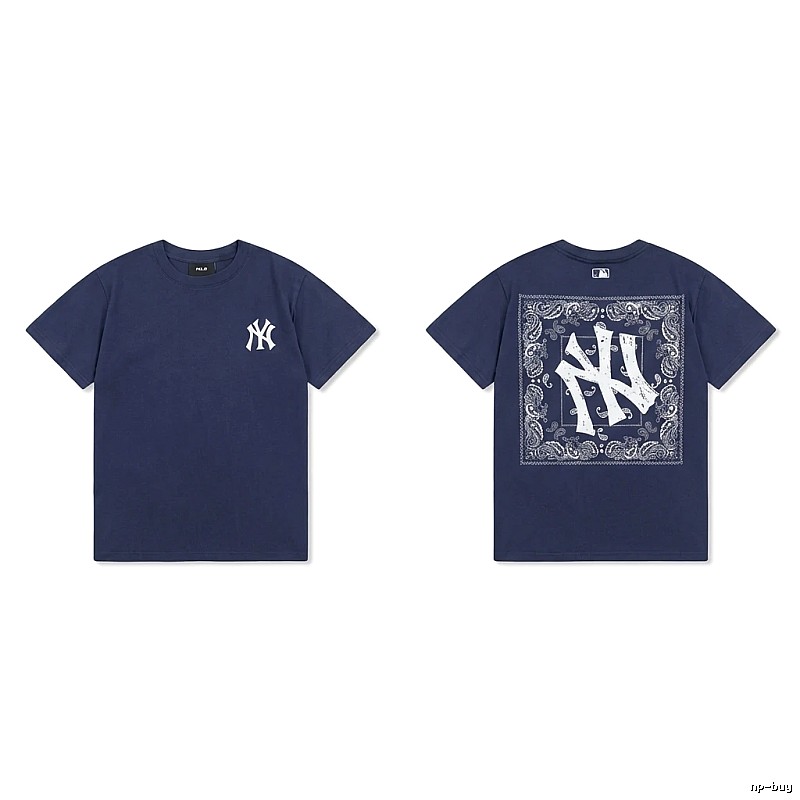MLB Printed Trendy Style Navy Blue T-shirt