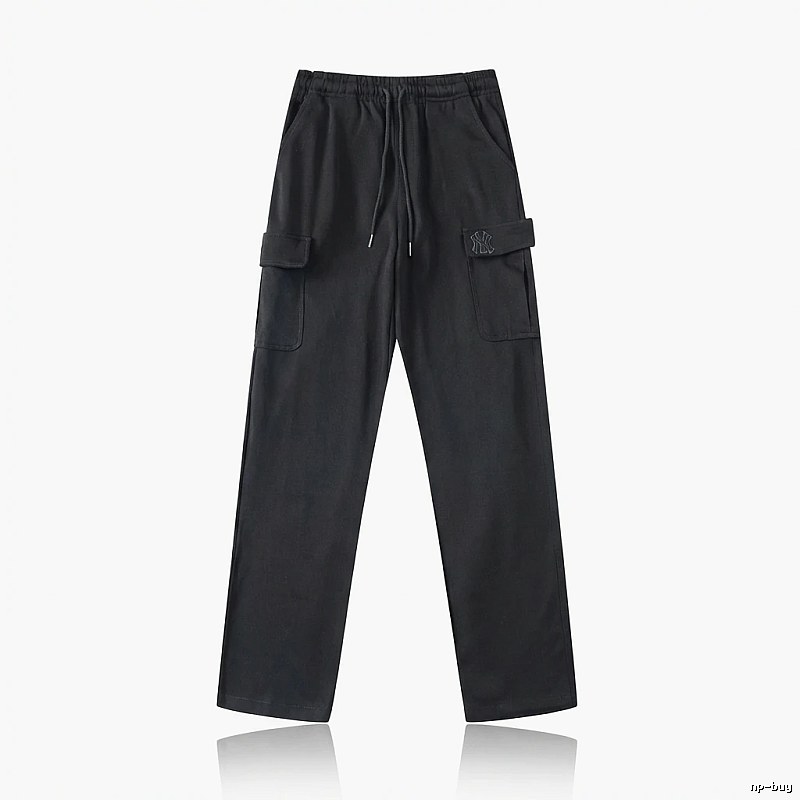 MLB workwear style black long trousers