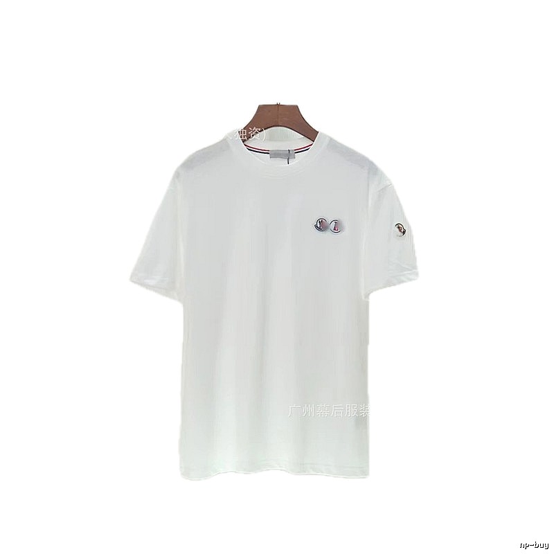 Moncler Badge Casual Style White T-Shirt