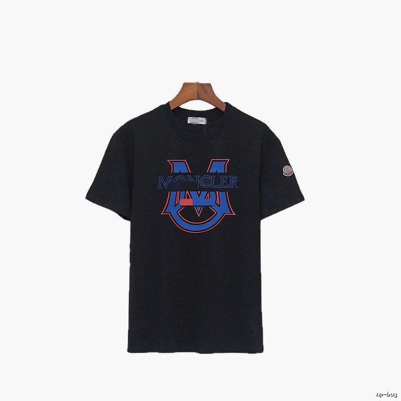 Moncler Big M Collection Casual Style Black T-Shirt