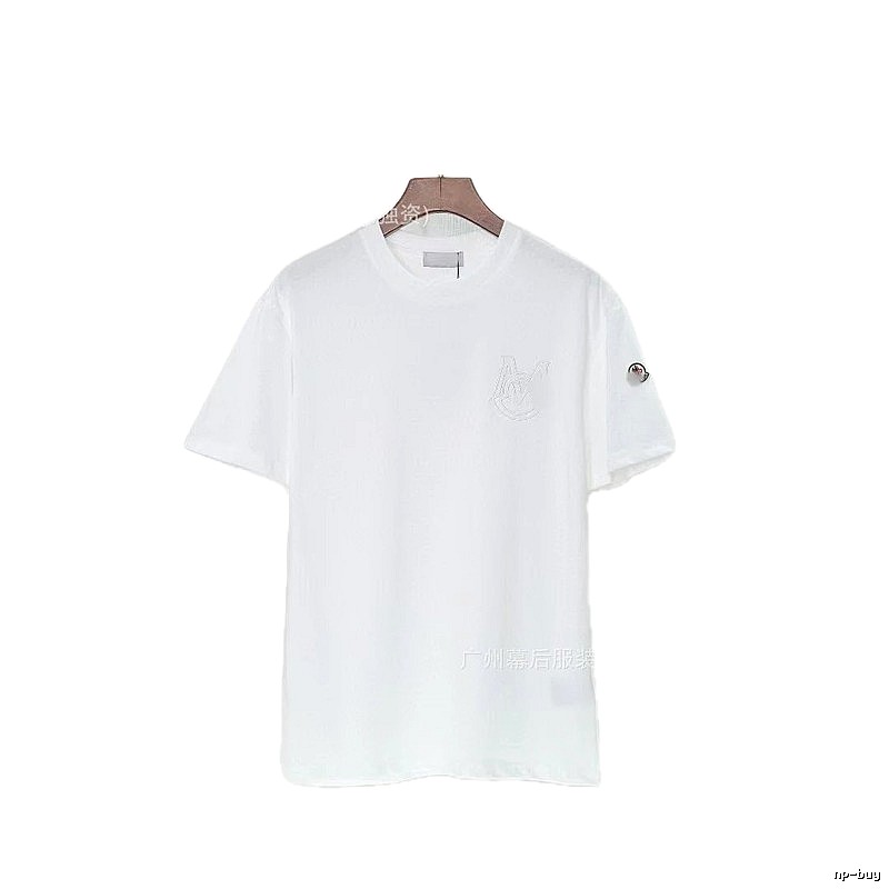 Moncler Embroidered Collection Casual-style White T-Shirt