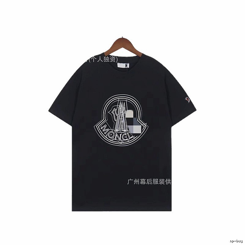Moncler Large Logo Trendy Style Black Short-sleeve T-shirt
